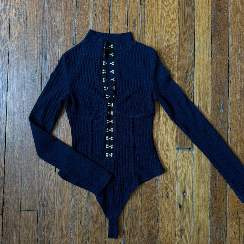 Lavish Alice Navy Long Sleeve Bodysuit